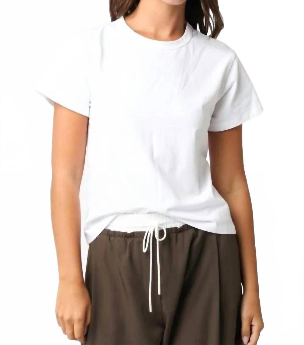 NEW OLIVACEOUS women's maia essential relaxed crewneck top in white